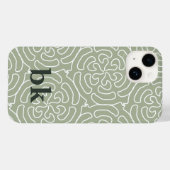 Coques Case-Mate iPhone Motif vert sauge moderne monogrammé (Verso (horizontal))