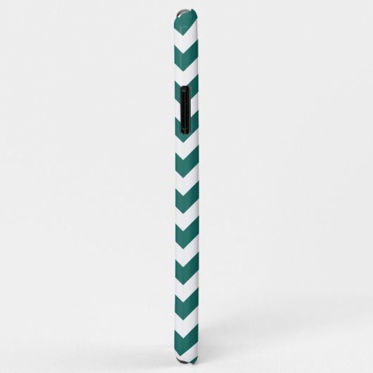Coques Case-Mate iPhone Motif vert turquoise de conception de zigzag (Dos/Droite)
