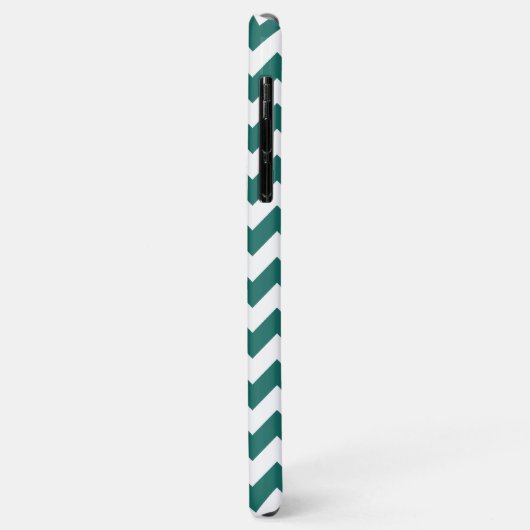 Coques Case-Mate iPhone Motif vert turquoise de conception de zigzag (Dos/Gauche)