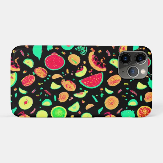 Coques Case-Mate iPhone Motif vibrant de fruits de néon (Dos (Horizontal))