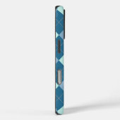 Coques Case-Mate iPhone Motif vintage Argyle bleu (Verso / Droite)