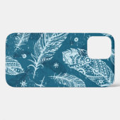 Coques Case-Mate iPhone Motif vintage bleu (Verso (horizontal))