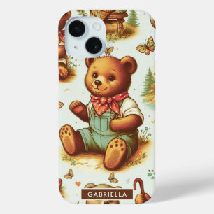 Coque Pour iPhone 15 Motif vintage Cute Teddy Bear