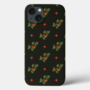 Etui iPhone Case-Mate Motif vintage de feuilles de houx et d'étoiles de