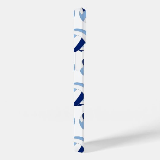 Coques Case-Mate iPhone Motif volleyballs bleu monogramme (Verso / Droite)