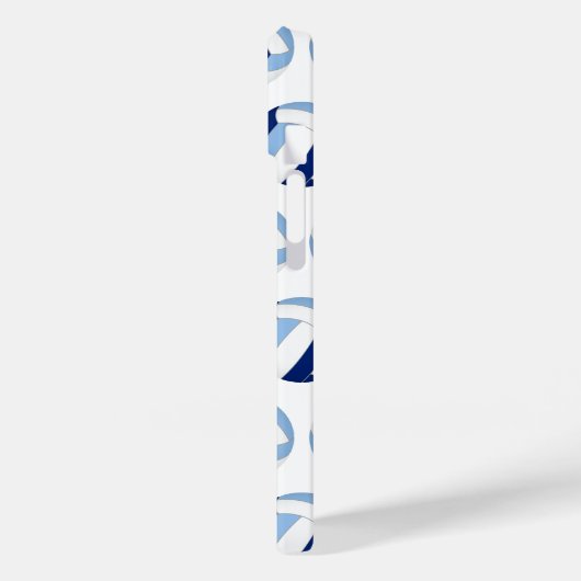 Coques Case-Mate iPhone Motif volleyballs bleu monogramme (Verso / Gauche)