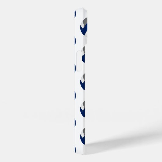 Coques Case-Mate iPhone Motif volleyballs bleu monogramme (Verso / Droite)
