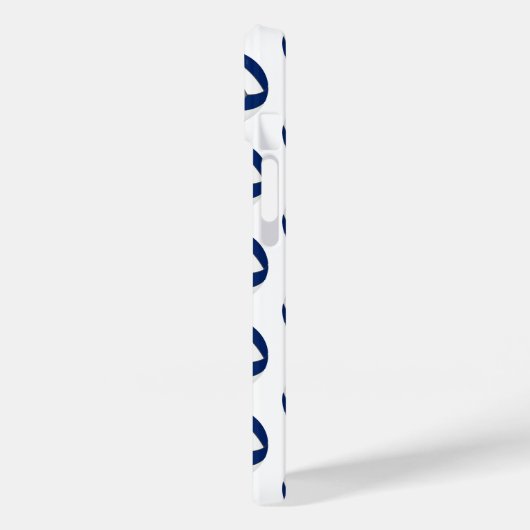 Coques Case-Mate iPhone Motif volleyballs bleu monogramme (Verso / Gauche)