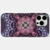 Coques Case-Mate iPhone Motif Web de Mandala Rose et Violet Vibrant (Verso (horizontal))
