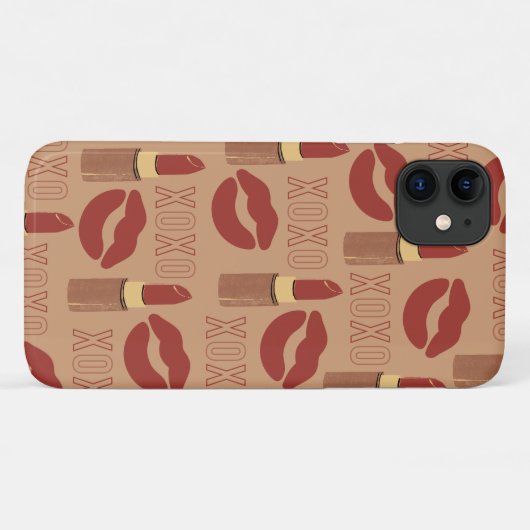 Coques Case-Mate iPhone Motif XOXO et Lipsticks (Dos (Horizontal))