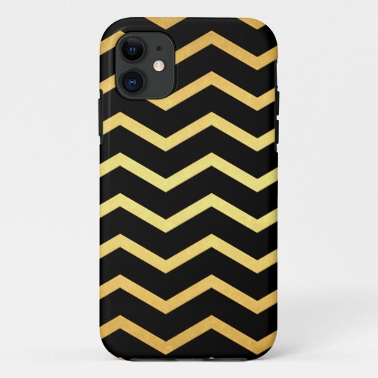 Coques Case-Mate iPhone Motif Zag Gold et Black Zig (Dos)
