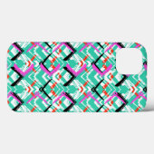 Coques Case-Mate iPhone Motif Zag Turquoise Zig tiré à la main (Verso (horizontal))