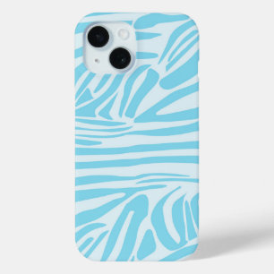 Coque Pour iPhone 15 Motif Zèbre Bleu