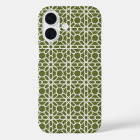 Motif Zellige marocain vert et blanc