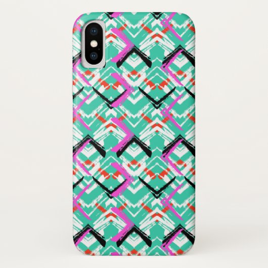 Coques Case-Mate iPhone Motif Zig Zag Turquoise (Dos)