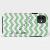 Coques Case-Mate iPhone Motif zigzag à chevrons vert citron tendance, (Dos (Horizontal))