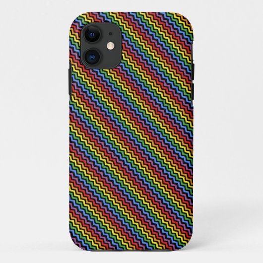Coques Case-Mate iPhone Motif ZigZag Arc-en-ciel (Dos)