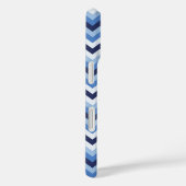 Coques Case-Mate iPhone Motif Zigzag bleu bleu blanc noir (Verso / Droite)