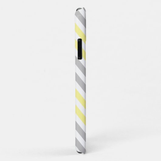 Coques Case-Mate iPhone Motif Zigzag, Chevron, Jaune, Gris, Votre Nom (Dos/Droite)