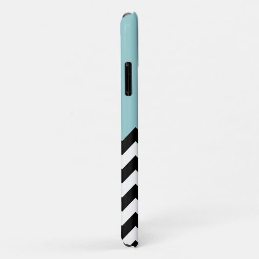 Coques Case-Mate iPhone Motif Zigzag noir et blanc, Chevron, Bleu (Dos/Droite)