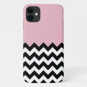 Coques Case-Mate iPhone Motif Zigzag noir et blanc, Chevron, rose (Dos)