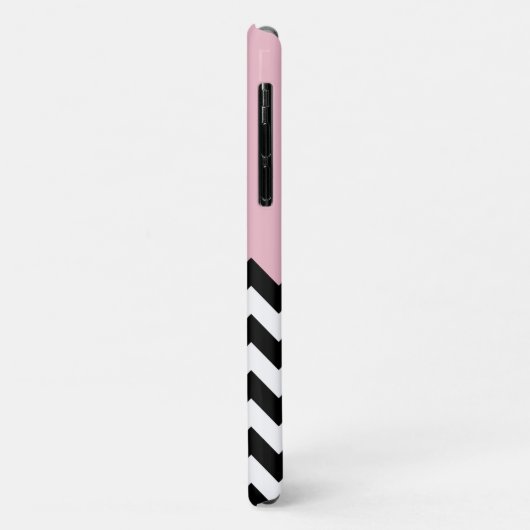 Coques Case-Mate iPhone Motif Zigzag noir et blanc, Chevron, rose (Dos/Gauche)