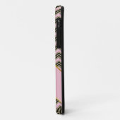 Coques Case-Mate iPhone Motif Zigzag noir et rose (Dos/Gauche)