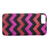 Coques Case-Mate iPhone Motif Zigzag Parties scintillant rose rouge (Dos (Horizontal))