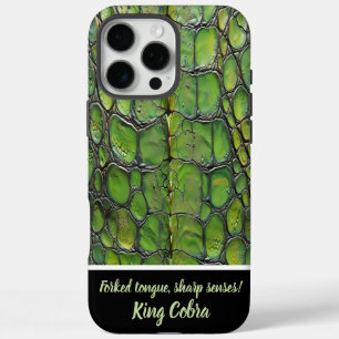 Coques iPhone 16 Pro Max Motifs complexes de peau de serpent vert
