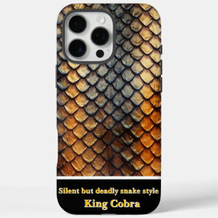 Coques iPhone 16 Pro Max Motifs complexes de serpent naturel en détail