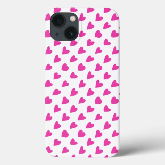 Coques Case-Mate iPhone Motifs de coeurs rouges blancs mignons (Verso)