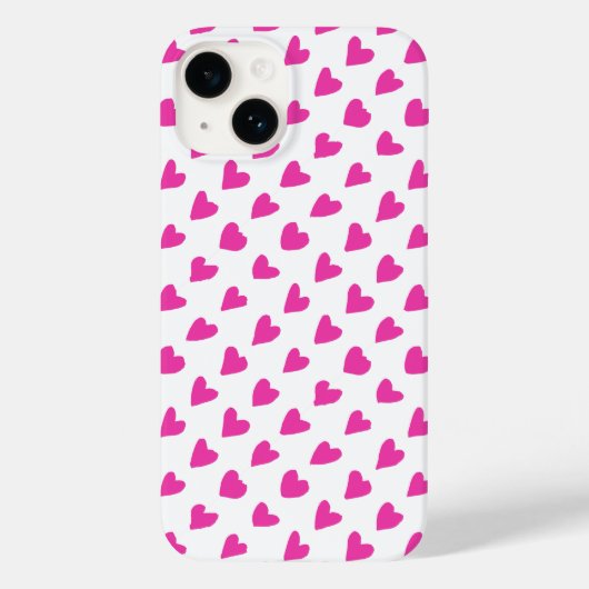 Coques Case-Mate iPhone Motifs de cœurs rouges blancs mignons (Verso)