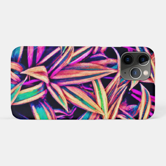 Coques Case-Mate iPhone Motifs de feuilles de néon dévoilés (Dos (Horizontal))