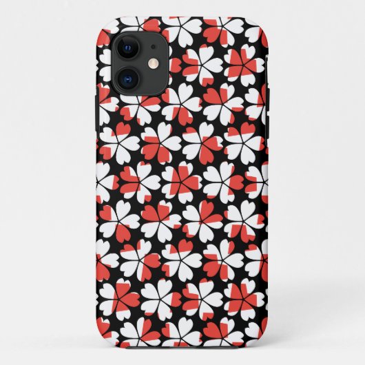 Coques Case-Mate iPhone Motifs de fleurs blanches rouges mignons (Dos)
