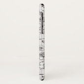 Coques Case-Mate iPhone Motifs de fleurs sans couture noir blanc mignons (Dos/Gauche)