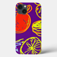 Motifs de fruits tropicaux au néon