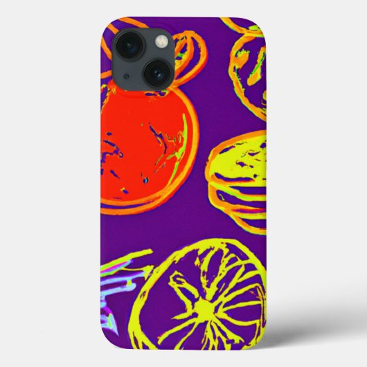 Coques Case-Mate iPhone Motifs de fruits tropicaux au néon (Verso)