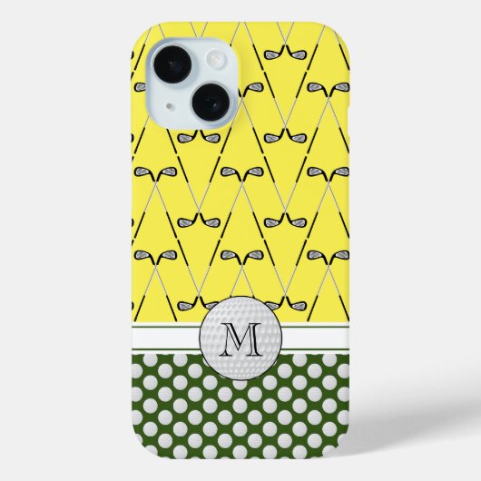 Coques Case-Mate iPhone Motifs de golf de Monogrammes (Verso)
