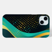 Coques Case-Mate iPhone Motifs de point en lignes ondulées sur noir (Verso (horizontal))