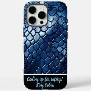 Coques iPhone 16 Pro Max Motifs de serpent bleu brillant