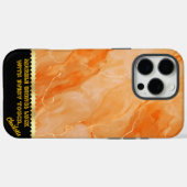 Coques Case-Mate iPhone Motifs en marbre orange vif (Verso (horizontal))
