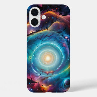 Coques iPhone 16 Plus Motifs Galaxy esthétiques avec blues et violet