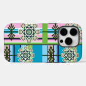Coques Case-Mate iPhone Motifs géométriques rétro et fleurs imaginaires (Verso (horizontal))