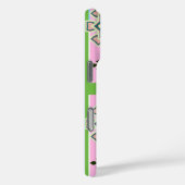 Coques Case-Mate iPhone Motifs géométriques rétro et fleurs imaginaires (Verso / Droite)