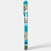 Coques Case-Mate iPhone Motifs géométriques rétro et fleurs imaginaires (Verso / Gauche)