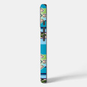 Coques Case-Mate iPhone Motifs géométriques rétro et fleurs imaginaires (Verso / Gauche)