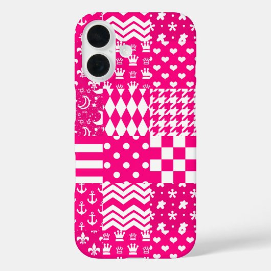 Coques Case-Mate iPhone Motifs mélangés rose blanc (Verso)