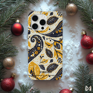 Coque iPhone 15 Pro Max Motifs Paisley Mondains – Élégance Artistique