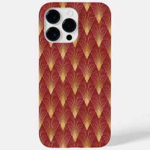 COQUE POUR POUR iPhone 14 PRO MAX MOTIFS RED & GOLD ART DECO