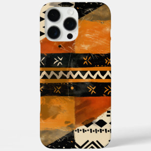 Coques iPhone 16 Pro Max Motifs tribaux dans les tons noir et terrestre